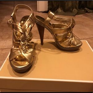 Micheal Kors Gold Lillie Gladiator Strappy Sandals